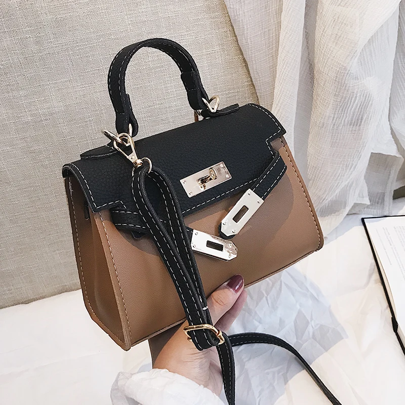 

British Retro Fashion Women's Designer Handbag 2018 New High quality PU Leather Women bag Contrast Tote Shoulder Crossbody Bags