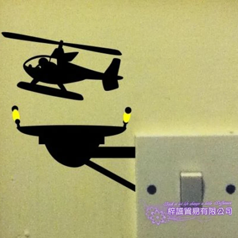 Dctal Helicopter Switch Panel Sticker Apron Decal Posters Vinyl Wall Decals Parede Decor Mural