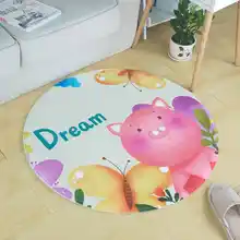 Dream Pink Pig Round Carpet Living Room Computer Chair Area Rug Children Play Tent Floor Mat