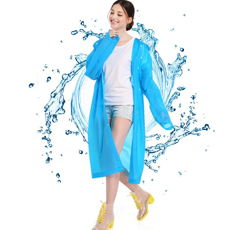 

Fashion Women Waterproof Thickened Waterproof Rain Coat Women Clear Transparent Camping Waterproof Raincoats Dress