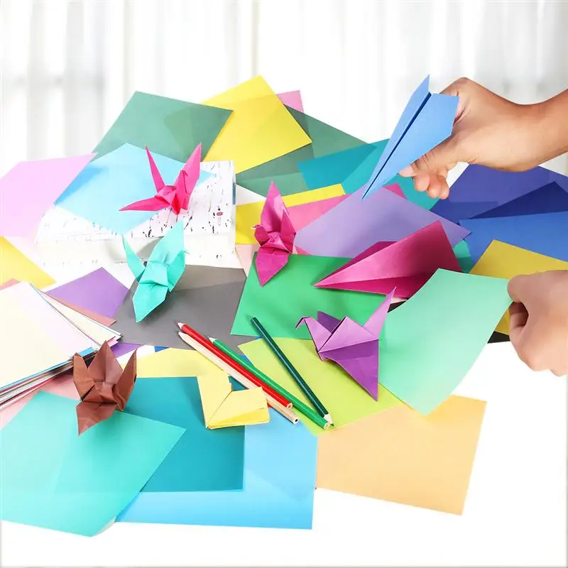 Compre 50 Folhas Cores Vivas Folha De Papel Quadrado De Papel Origami De Um Lado Para Projetos De Artes E Ofícios 20 20 Cm De Baibuju8 3591