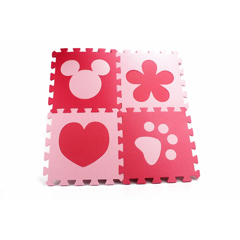 Baby Activity Play Mat Carpet Pink & Red Puzzle Mat Kids EVA 30*30*1cm