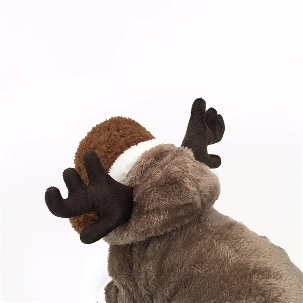 Милый хлопковый с лосем, стильная одежда для собак, 4 ноги, зимнее теплое пальто для собак, куртка с капюшоном для рождественской вечеринки, костюмы для щенков