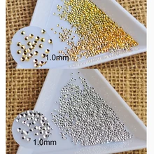 100 шт./пакет Стразы для ногтей Мини бисер Золото Серебро Цвет украшения для ногтей DIY украшения для ногтей аксессуары для ногтей инструмент