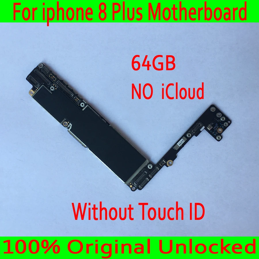 

100% Original unlocked For iphone 8 Plus Motherboard 64GB for iphone 8 Plus 8p Mainboard Without Touch ID with NO iCloud