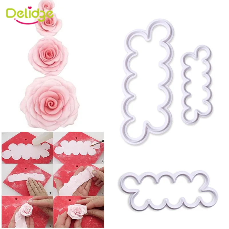 

3pcs/set Rose Flower Cookie Cutter Fondant Cake Decorating Tools Sugarcraft Biscuit Cutter for Kitchen Baking Tool