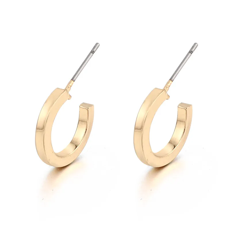 

1 Pair Exquisite Cute Endless Angular Circle Mini Hoop Earring Gold Silver Color Charm Simple Earring For Women Jewelry E128-3