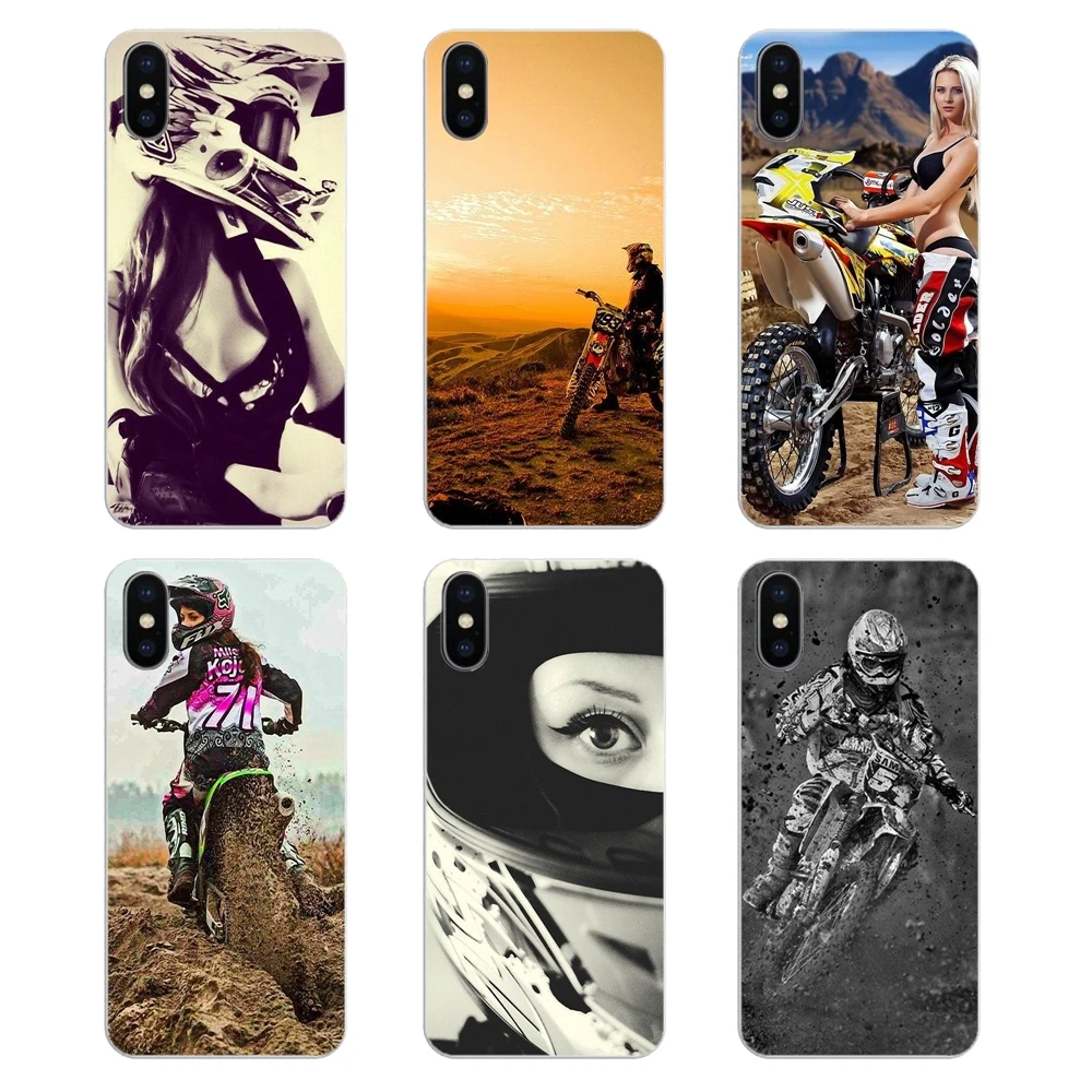 

For Xiaomi Redmi 4X S2 3S Note 3 4 5 6 6A Por Pocophone F1 Mi 6 motocross girl riders Pattern motorcycle Silicone Phone Bag Case
