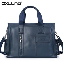 Sxllns Men Shoulder Bags Genuine Leather Brand Handbag Briefcases Laptop Tote Bag Men’s Messenger Bag Business Travel Bag