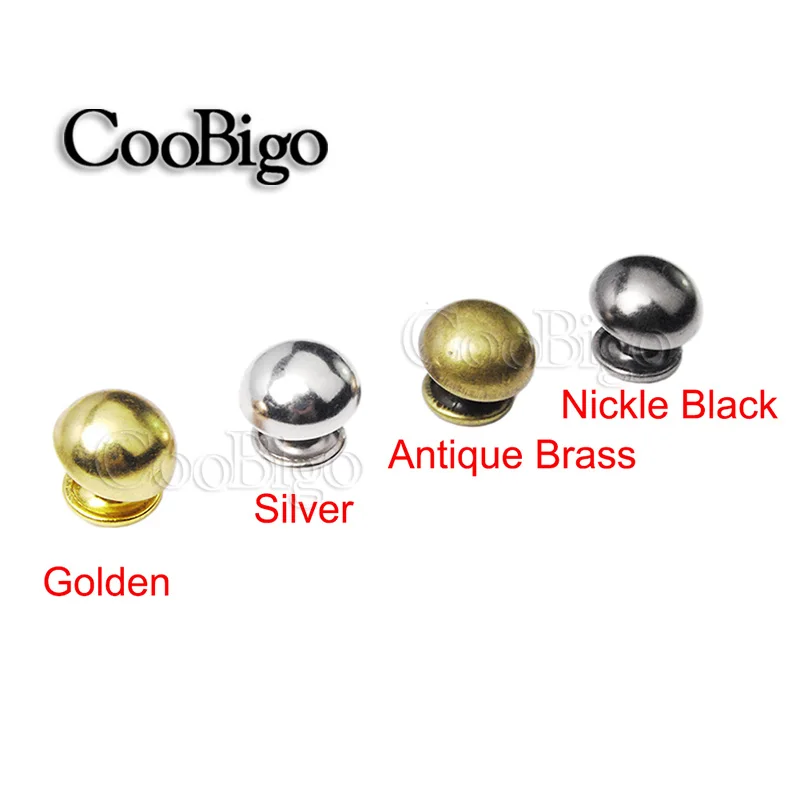 

1000sets Mushroom Double Rivet 10mm Round Stud Spike For Punk Rock Leather Craft Clothes DIY Sewing Accessory