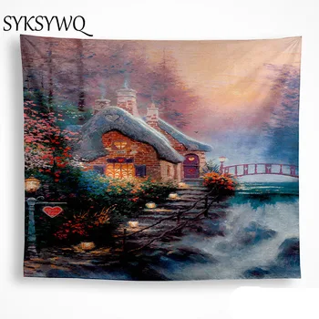 

perfect Cloud forest wall carpet mural washing machine cover apartment decoration flower tree nature decor tapestry