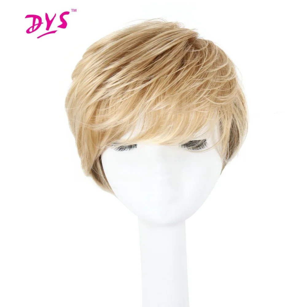 Deyngs Short Blonde Wigs For Black Women Synthetic Hair With Bangs