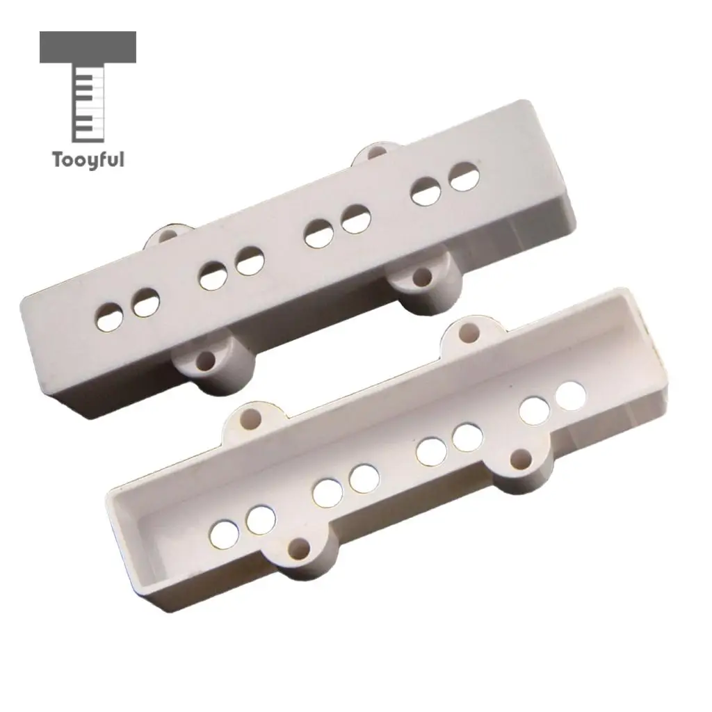 Tooyful 2pcs White Jazz Bass Pickup Covers Neck&Bridge for JB Style Bass Guitar Parts
