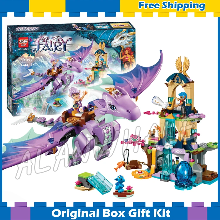 

591pcs New The Dragon Sanctuary 10549 Building Kit 3D Model Blocks Children Fairy Tale sets Princess Toys Compatible with Lego