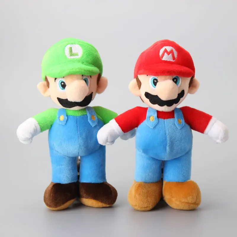 25 см Супер Марио Плюшевые Игрушки Bros. Марио и Луиджи мягкие куклы Дети Рождественский подарок - Цвет: 2pcs