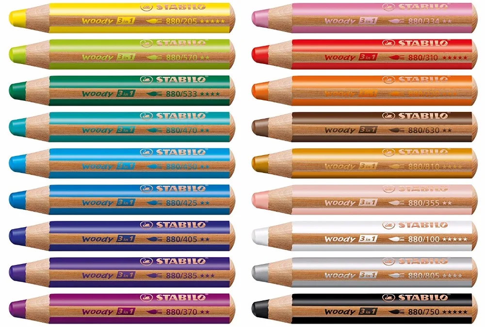 

Stabilo Woody 3 In 1 Multi-Talented Pencil Assorted Colors Wallet of 6/10/18 Colors Color Pencil Kid Great Pencil Gift