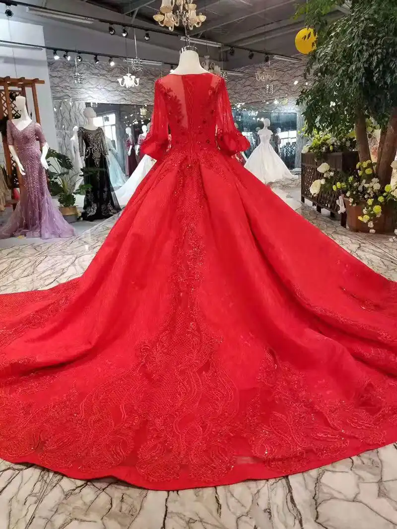 big red ball gown