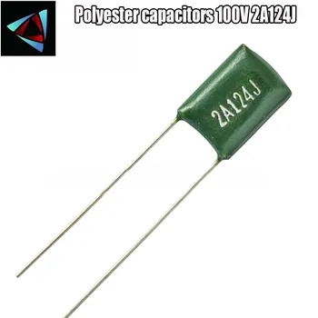 

16pcs Polyester film capacitor 124 100V 120000pf 0.12UF 120NF