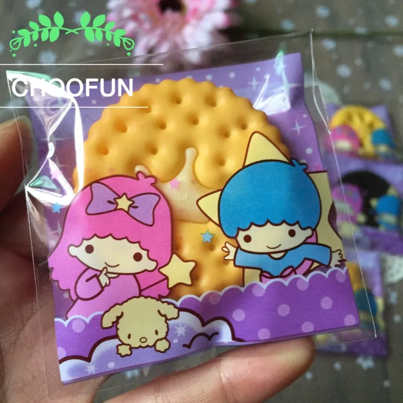 

500pcs Wholesale Cute purple Gemini Self-adhesive Snack Cookie Baking Plastic Bags Christmas Gift and Candy Packaging Bags BZ177