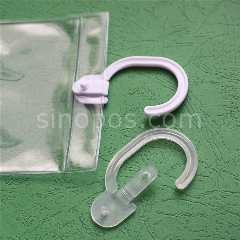 Giant Clip Hooks, plastic snap fold over hangers garment underwear bag pack  swatch header J hooks self lock large tube display