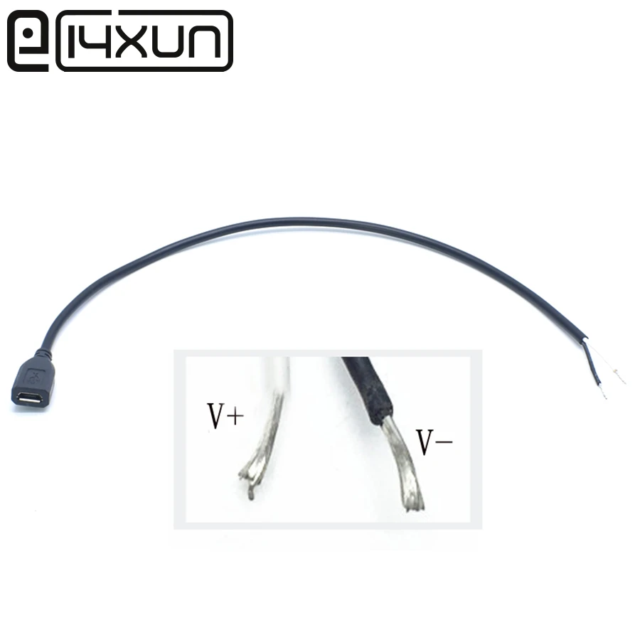 EClyxun 1pcs 30cm 5Pin Micro USB Female Jack Power Cable 3A 2 core White +  Black V8 DIY Charging Connector for Max OD3.5mm2|Connectors| - AliExpress