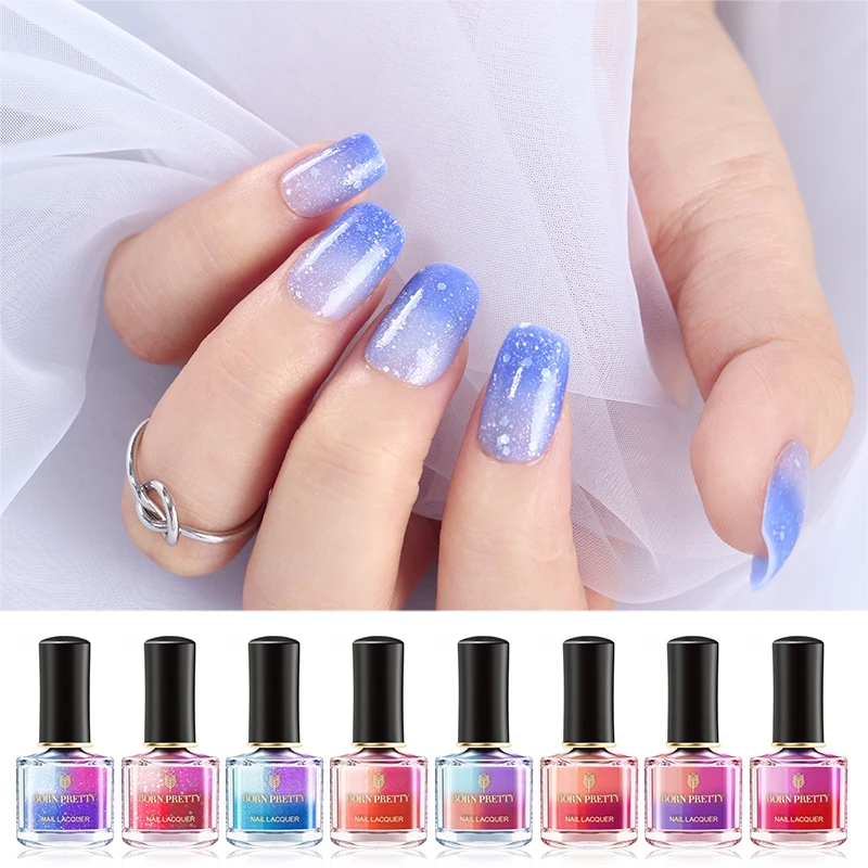 

BORN PRETTY Sunlight Sensitive Nail Polish 6ml Champs Elysees Series Color Changing Lacquer Peel Off Thermal Manicure Varnish