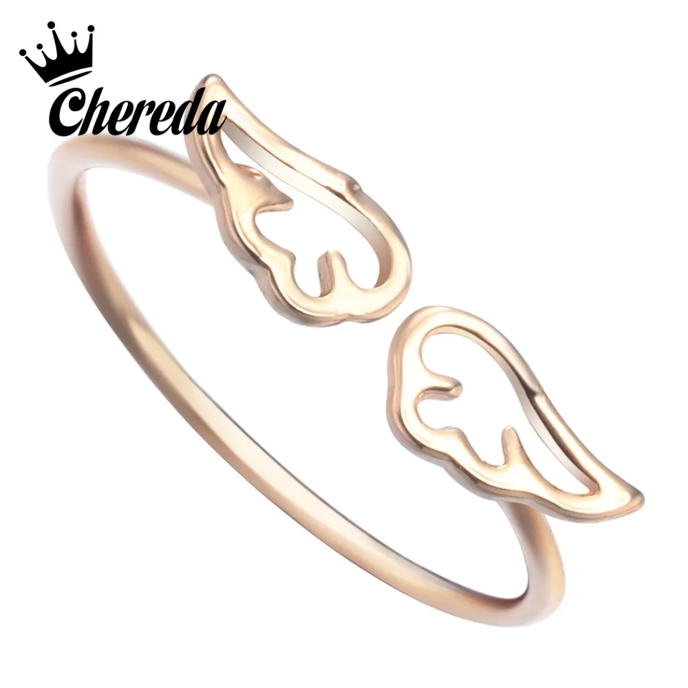 

Chereda Silver Plated Double Wing Simple Mini Knuckle Rings for Womn Open Adjustable Gold Party Engagement Jewelry