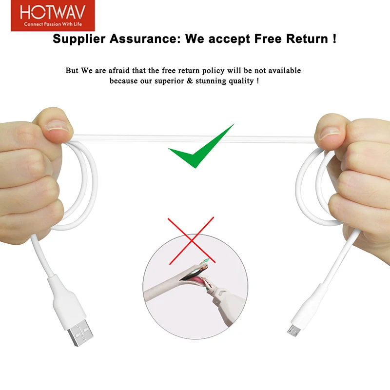 HOTWAV البسيطة كابل يو اس بي كابل بيانات سريع شحن 1 m c مايكرو ل البرق iphone huawei samsung foreo لونا