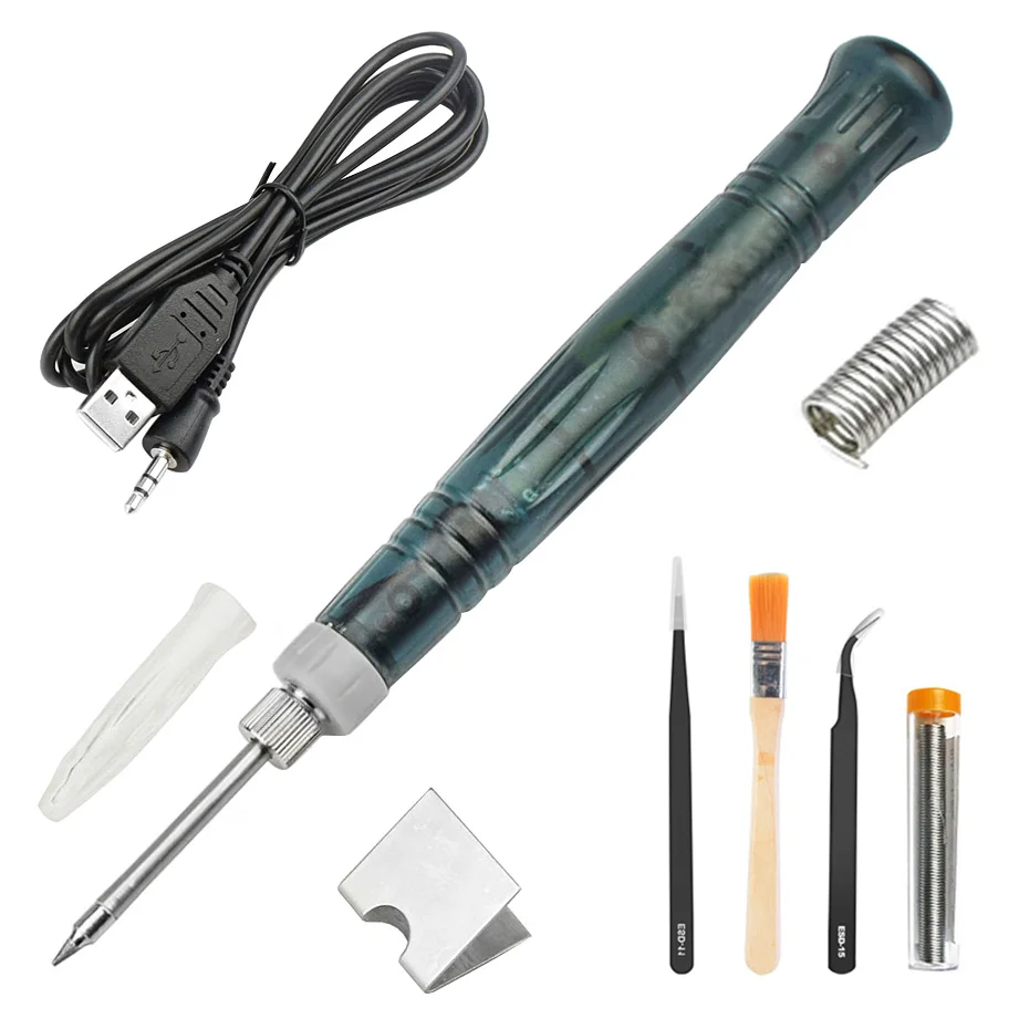 USB Solder Iron 8W 5V Mini Portable Pen Tip Touch Switch Electric Soldering Iron Station Welding Repair Tool Soldering Iron Set USB Solder Iron 8W 5V Mini Portable Pen Tip Touch Switch Electric Soldering Iron Station Welding Repair Tool Soldering Iron Set