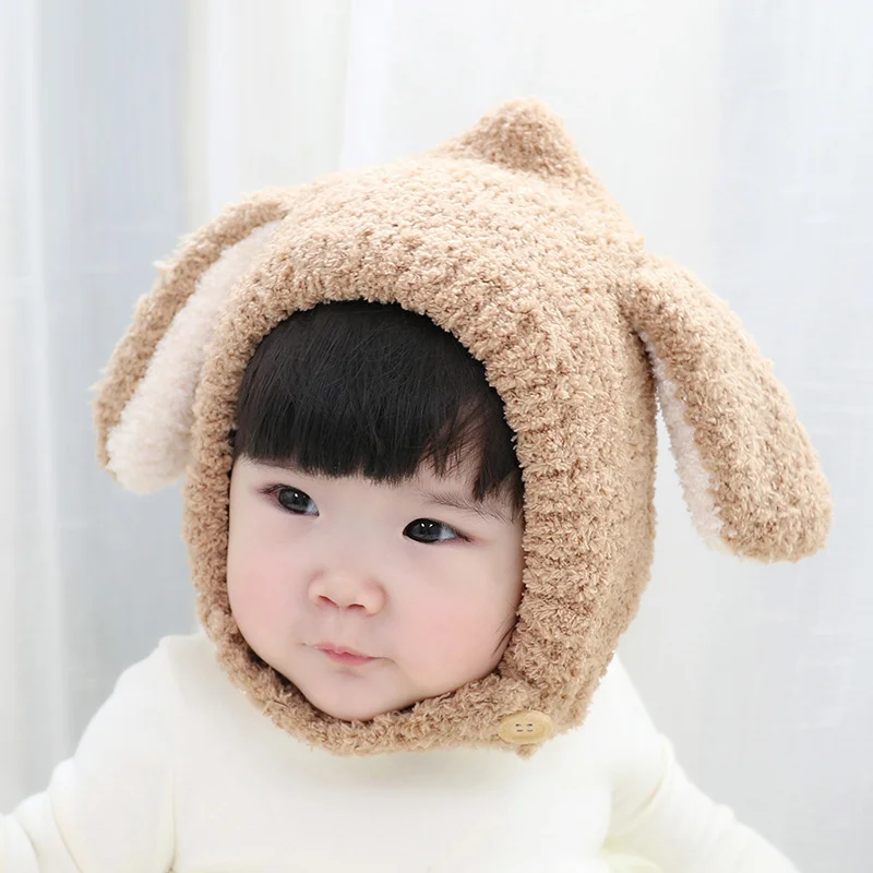 Velvet Cartoon Baby Hat Rabbit Ears Kids Beanie Hat Baby Boys Girls Photography Props First Birthday Gift Warm Baby Hat Winter (8)