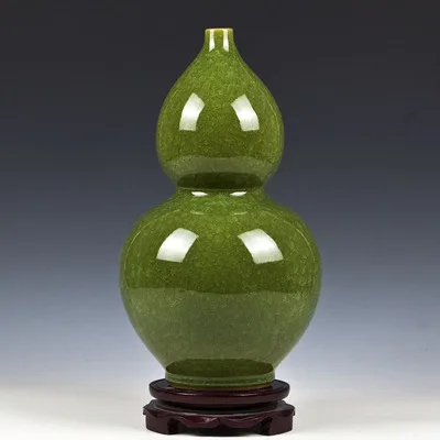 

Jingdezhen ceramic vase kiln crack glaze piece of jun porcelain green gourd bottle ceramic furnishing articles