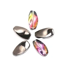 Aurora цветной лазер прозрачный AB Цвет витые эллиптические стеклянные бусины для женщин DIY ожерелье браслет ювелирные изделия подарок новинка