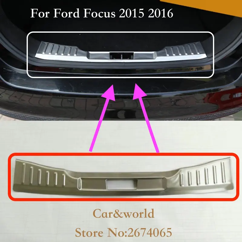 

Stainless Steel Inner Rear Bumper Protector Sill Plate Cover Interior Trunk Guard Skid Trim For ford focus 2015 2016
