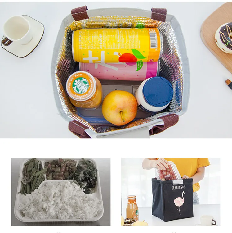 Новая сумка с фламинго, Термосумка, черная Водонепроницаемая оксфордская Пляжная сумка для ланча, сумка для еды, пикника, для женщин, детей, мужчин, сумка-холодильник