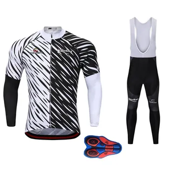 

Black-white Bicycle Team Soft 9D Pad Cycling Jerseys Men High Quality Cycling Set 2018 Winter Thermal Fleece Roupa Ciclismo