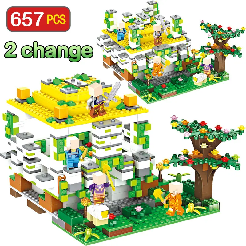 

Creator My World Blocks Technic Compatible LegoINGLYS Minecrafted Forest Cave House Bricks Toys For Children Christmas Gift