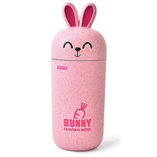 Детская бутылка для воды мультфильм кролик посуда для напитков Чай Кофе Молоко сладкие животные печати ребенок день рождения милые подарки розовый