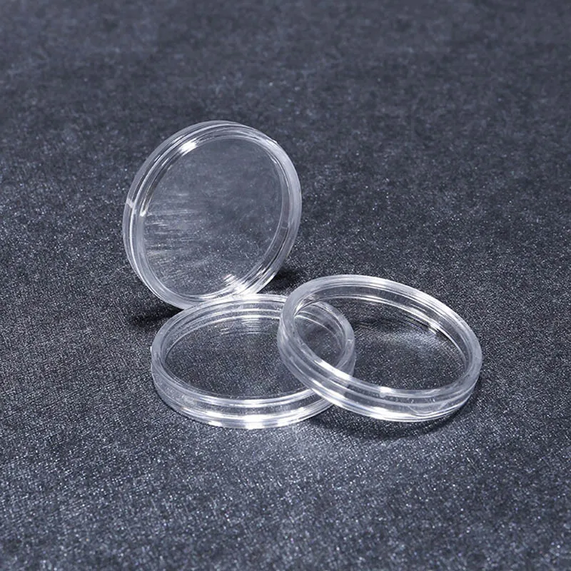 

100Pcs 27mm Coin Storage Container Box Round Display Capsules Holder Applied Clear Plastic Collection Case MYDING