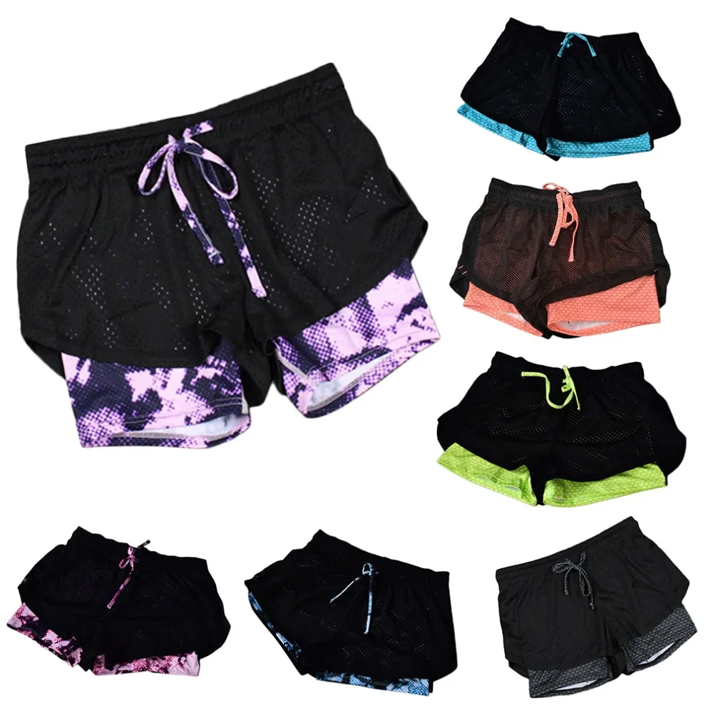 

Womens Running Shorts 2 In 1 Running Tights Short Women's Gym Cool Woman Sport Short Fitness Running Shorts