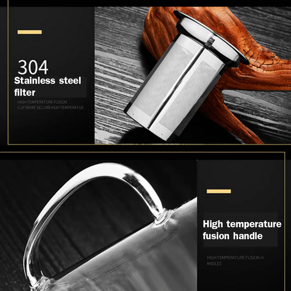 Стеклянный чайник воды для ресторана, дома и кухни чайник Стрейнер для напитков кофе фруктовый сок