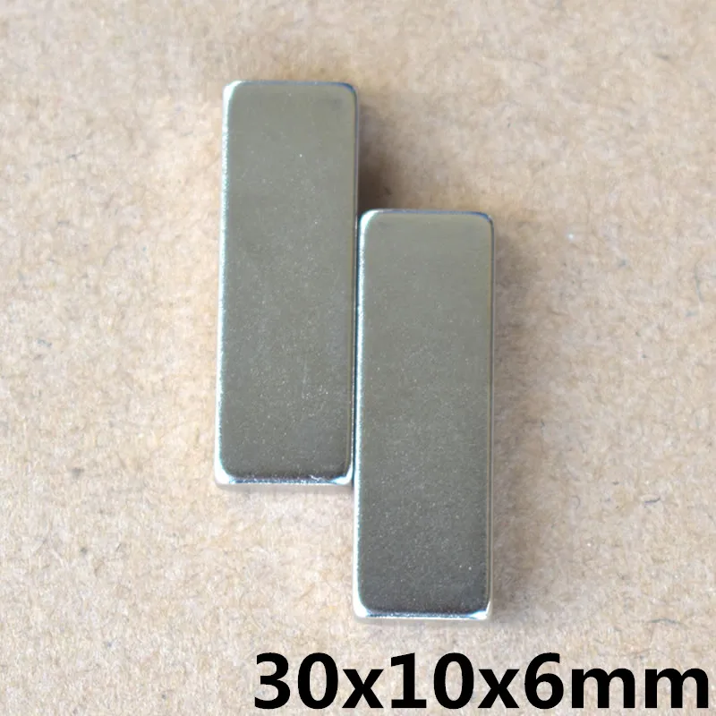 3pcs 30mm x 10mm 6mm Strong Powerful Block Square Magnet Craft Model Rare Earth 30*10*6 Neodymium Permanent N35 | Обустройство дома