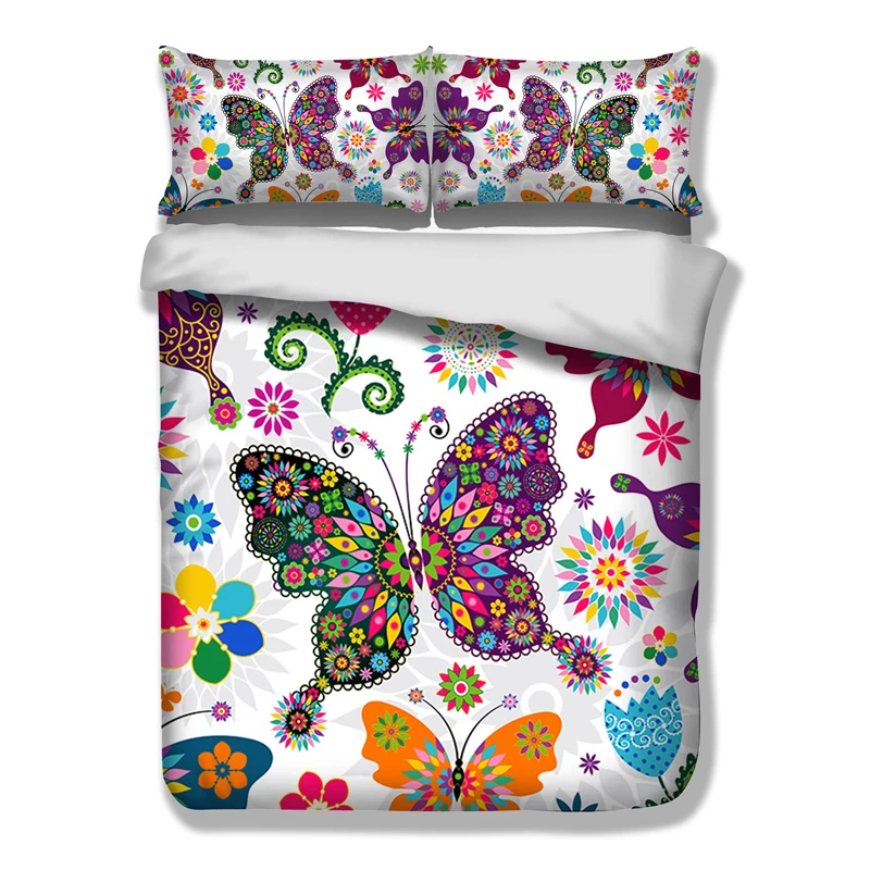 3D Butterflies Bedding Set Twin Full Queen King Size Duvet Cover Quilt