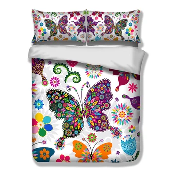 

Butterflies Bedding Set Twin Full Queen King Sizes Duvet Cover Quilt Cover Bed Cover Pillow Cases Guitar pattern printed
