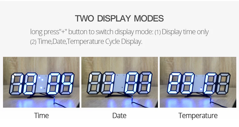 Цифровой светодиодный настенные часы современный дизайн 3D светодиодный дисплей Дата температура будильник настенные часы для домашнего декора Reloj De Pared офис