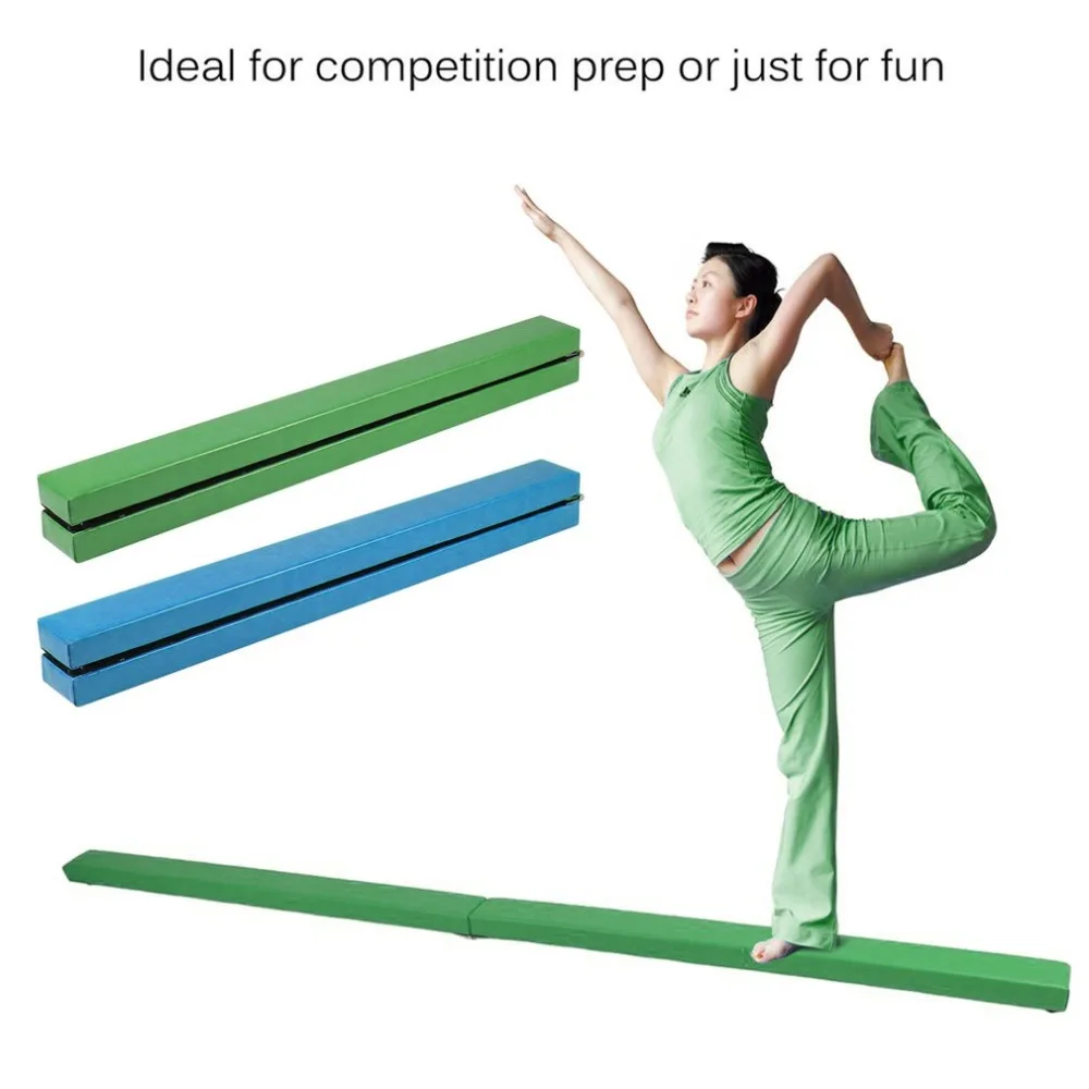 

2.1m Folding Gymnastics Balance Beam Durable Horizontal Bar Home Gym Training Balance Beam Household Exercise Stickers