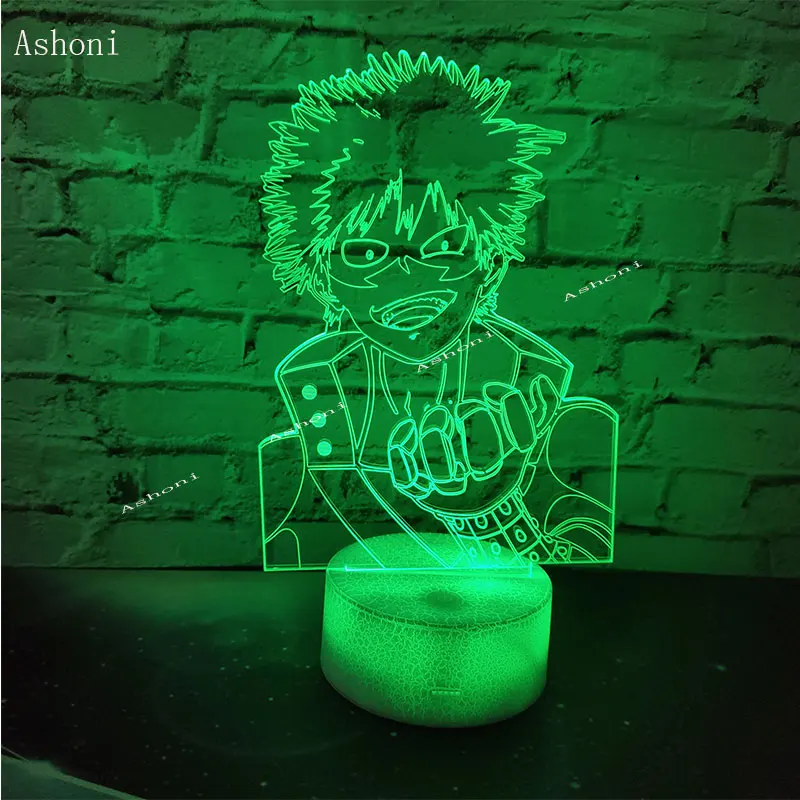 Подарок на день детей My Hero academic Midoriya Izuku Ночной светильник 7 цветов Аниме 3D LED