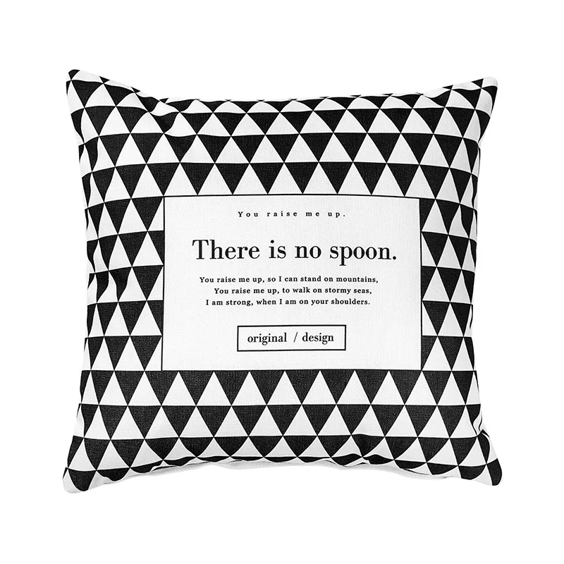 Nordic Style Home Decorative Cushion Cover Black White Letter