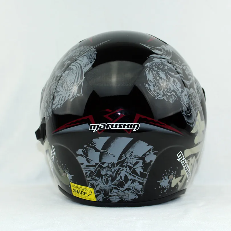 Marushin C609 Полнолицевой шлем с двойными линзами, с открытым лицом, мотоциклетный шлем, винтажный мотоциклетный шлем, шлем для гонок, мотокросса, шлемы