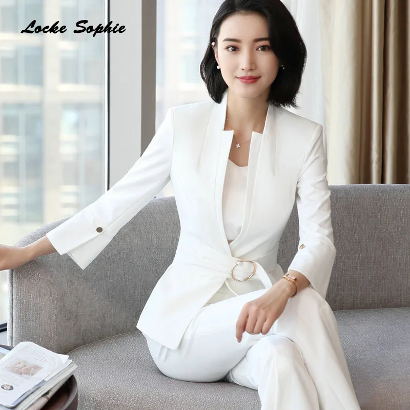 Women's Plus size Blazers coats 2019 Summer cotton blend waist belt Small Suits jackets ladies Skinny Office Blazers Suits coats