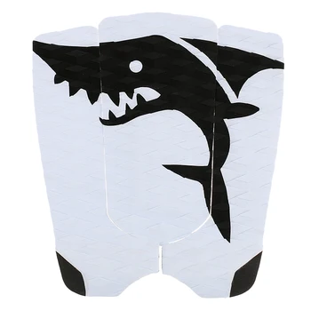 

Unisex 3pcs Surfboard Traction Tail Pads Surfing Surf Deck Grips -Black White Shark Anti-slip Water Sports Surfing Accesssory